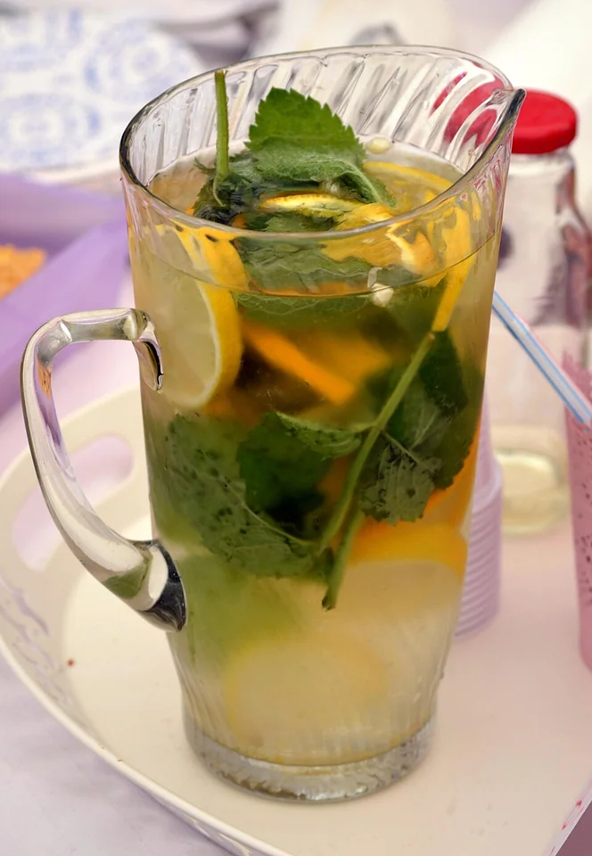 Água aromatizada com limão e hortelã